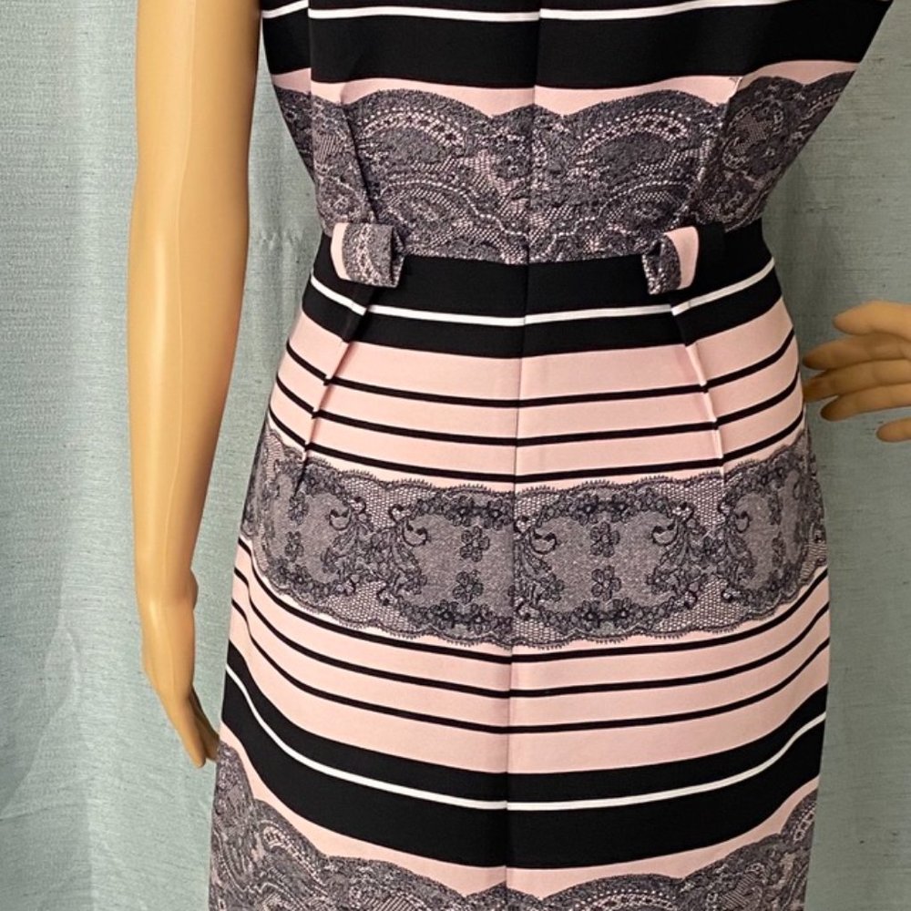 Maglia Empire Waist Pink & Black Lace Print - Picture 3 of 10